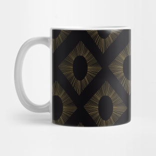 Golden Art Deco Rhombus Pattern Mug